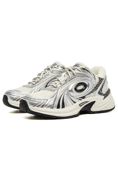 Metallic Running Sneakers Silver Black - Wolvess