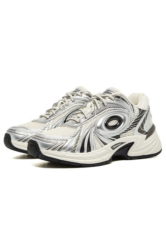 Metallic Running Sneakers Silver Black - Wolvess