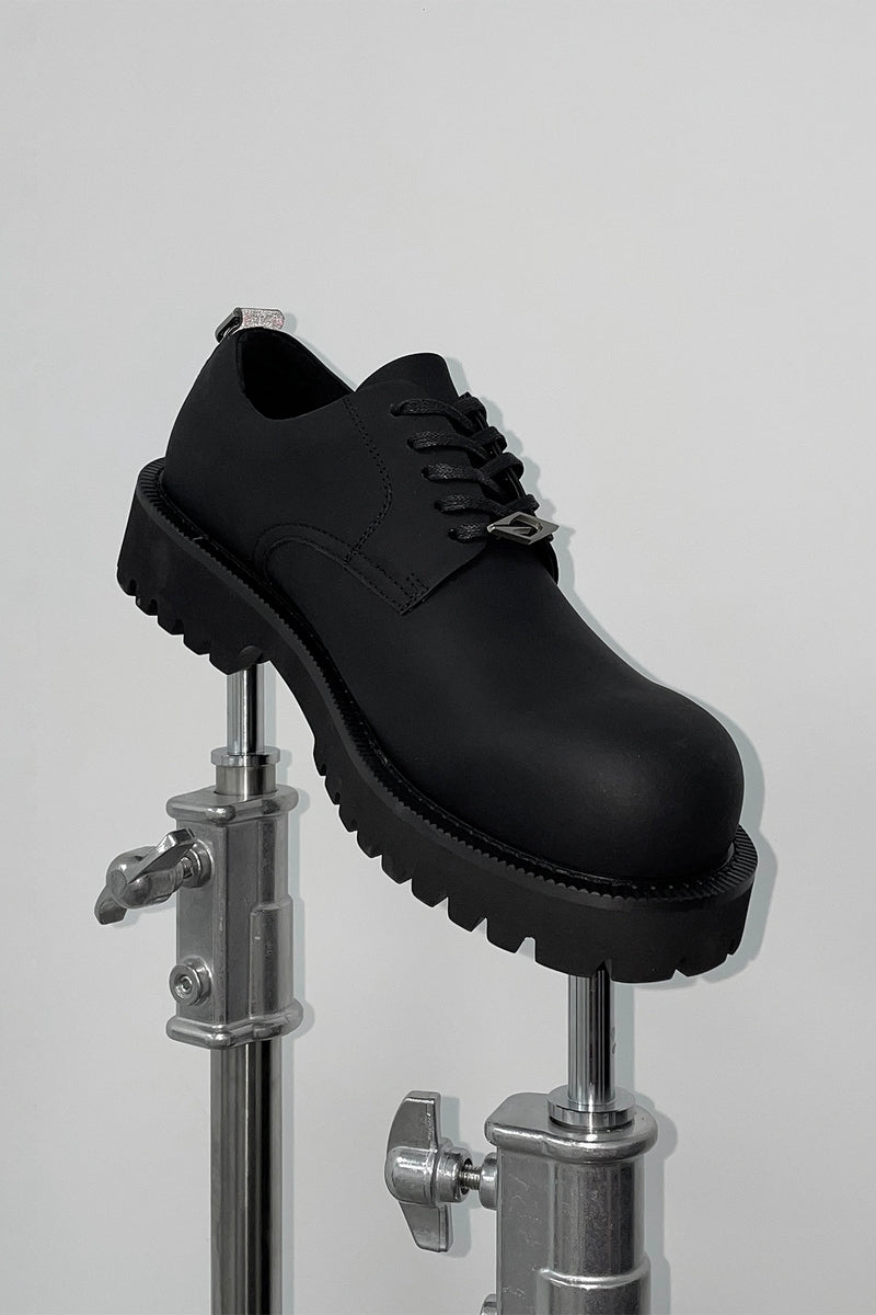 Leather Lug Sole Derby Shoes - Wolvess