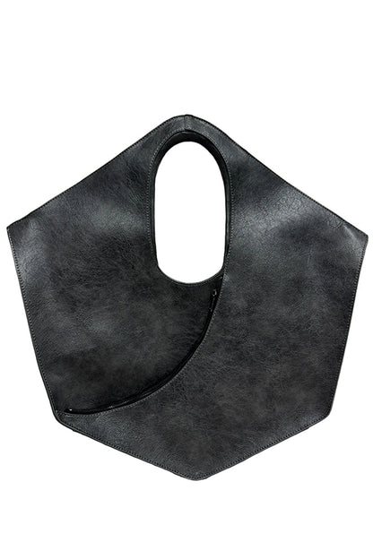 Black Geometric Hobo Shoulder Bag - Wolvess