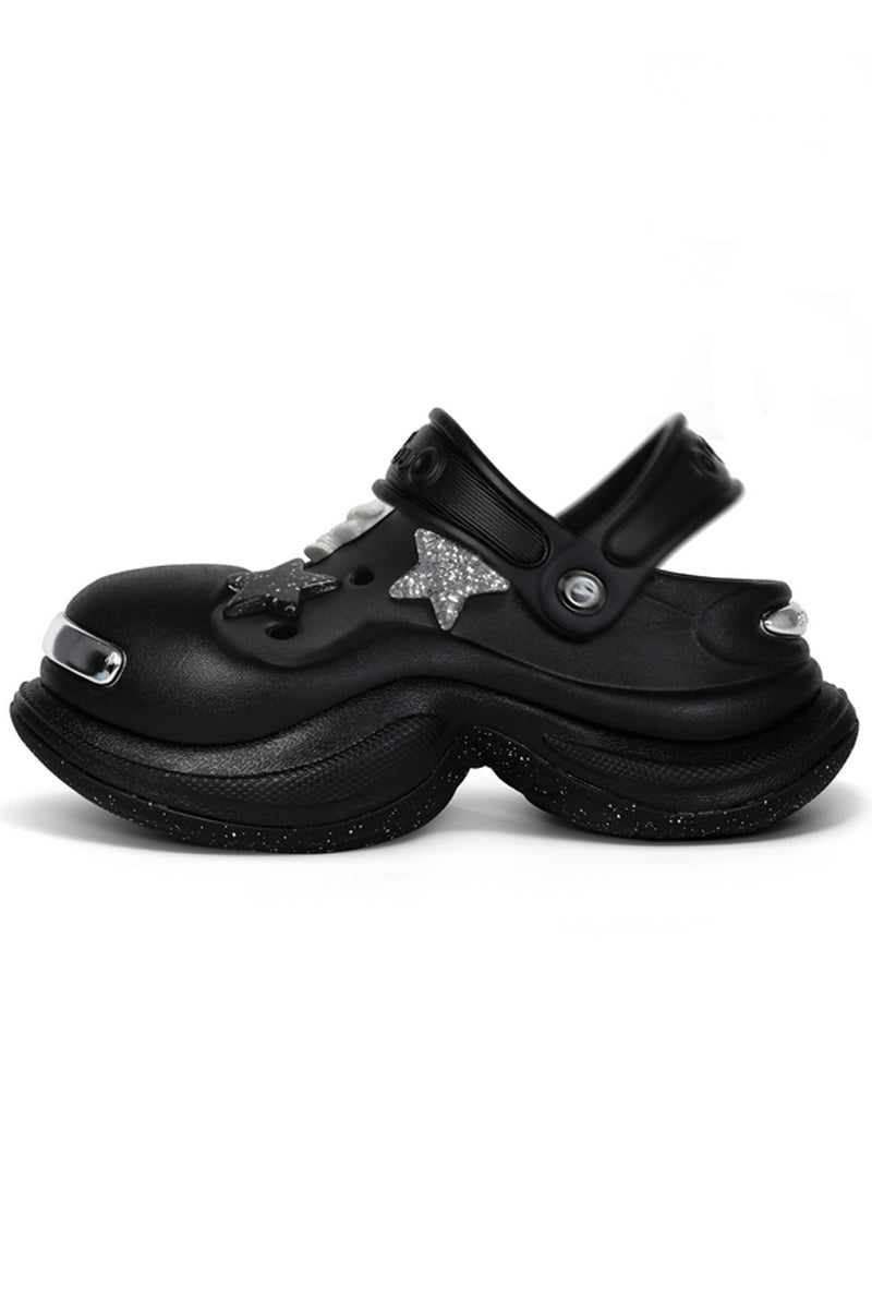 Glitter Star Platform Clogs - Wolvess