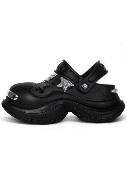 Glitter Star Platform Clogs - Wolvess
