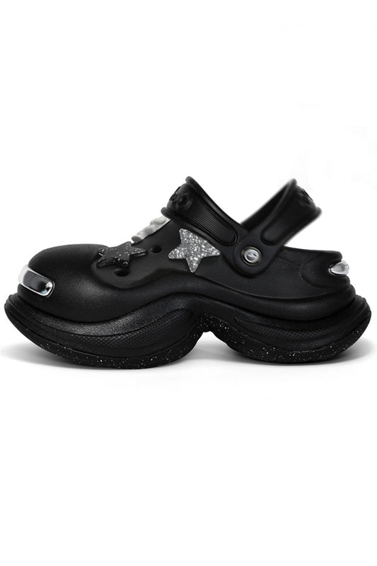 Glitter Star Platform Clogs - Wolvess