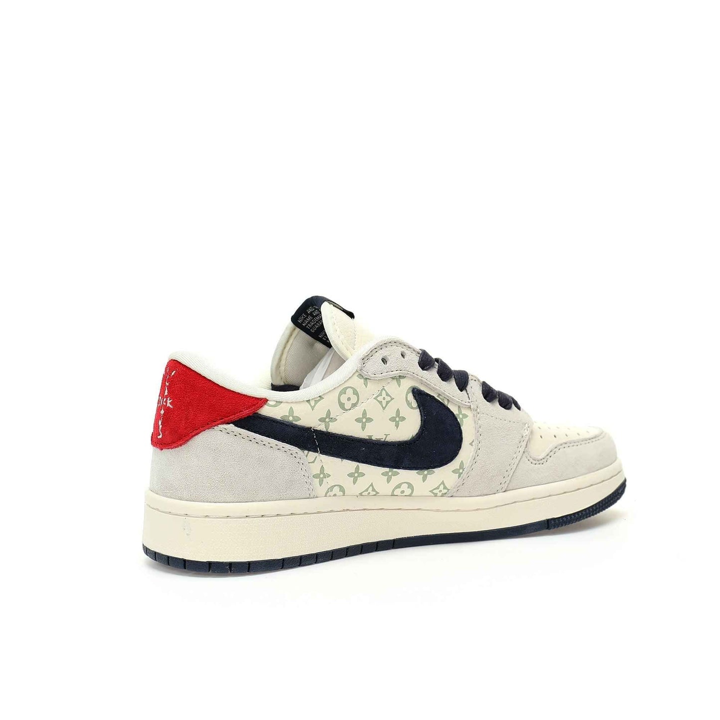 Custom Air Jordan 1 Low OG SP"Beige/Navy LV Monogram