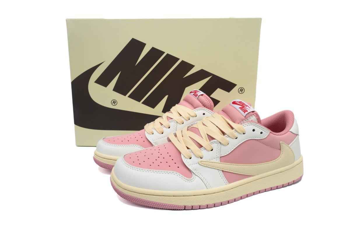 Custom Air Jordan 1 Low White Pink Travis Scott Edition