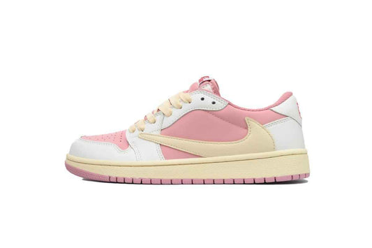 Custom Air Jordan 1 Low White Pink Travis Scott Edition