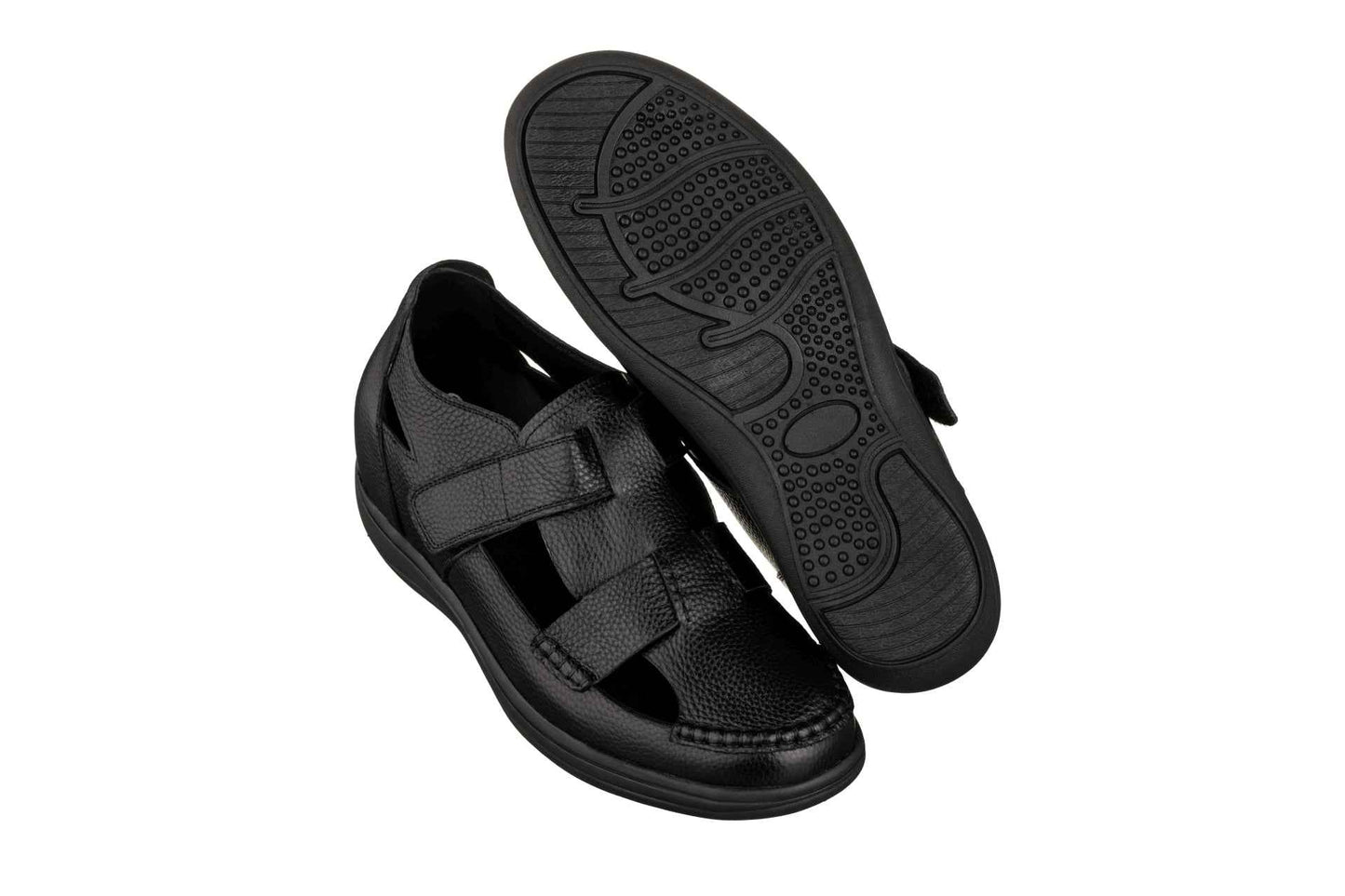 CALTO - K2661 - 3.2 Inches Taller (Black) - Casual Fisherman Sandal Tallmenshoes.com