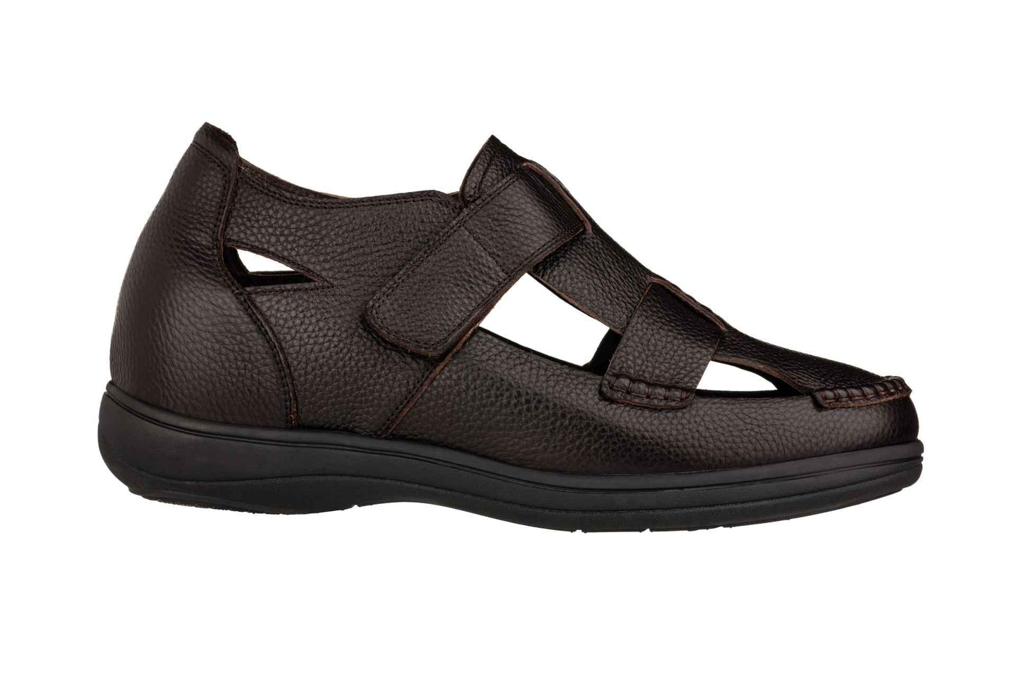 CALTO - K2662 - 3.2 Inches Taller (Dark Brown) - Casual Fisherman Sandal Tallmenshoes.com