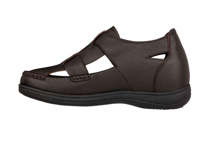 CALTO - K2662 - 3.2 Inches Taller (Dark Brown) - Casual Fisherman Sandal Tallmenshoes.com