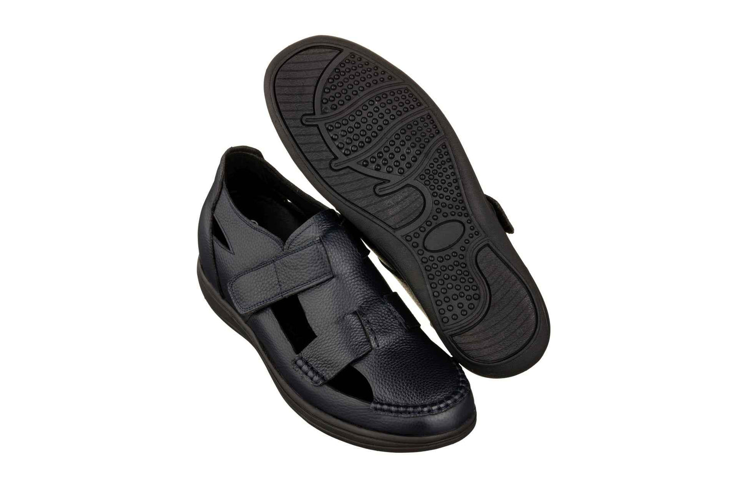 CALTO - K2663 - 3.2 Inches Taller (Navy) - Casual Fisherman Sandal