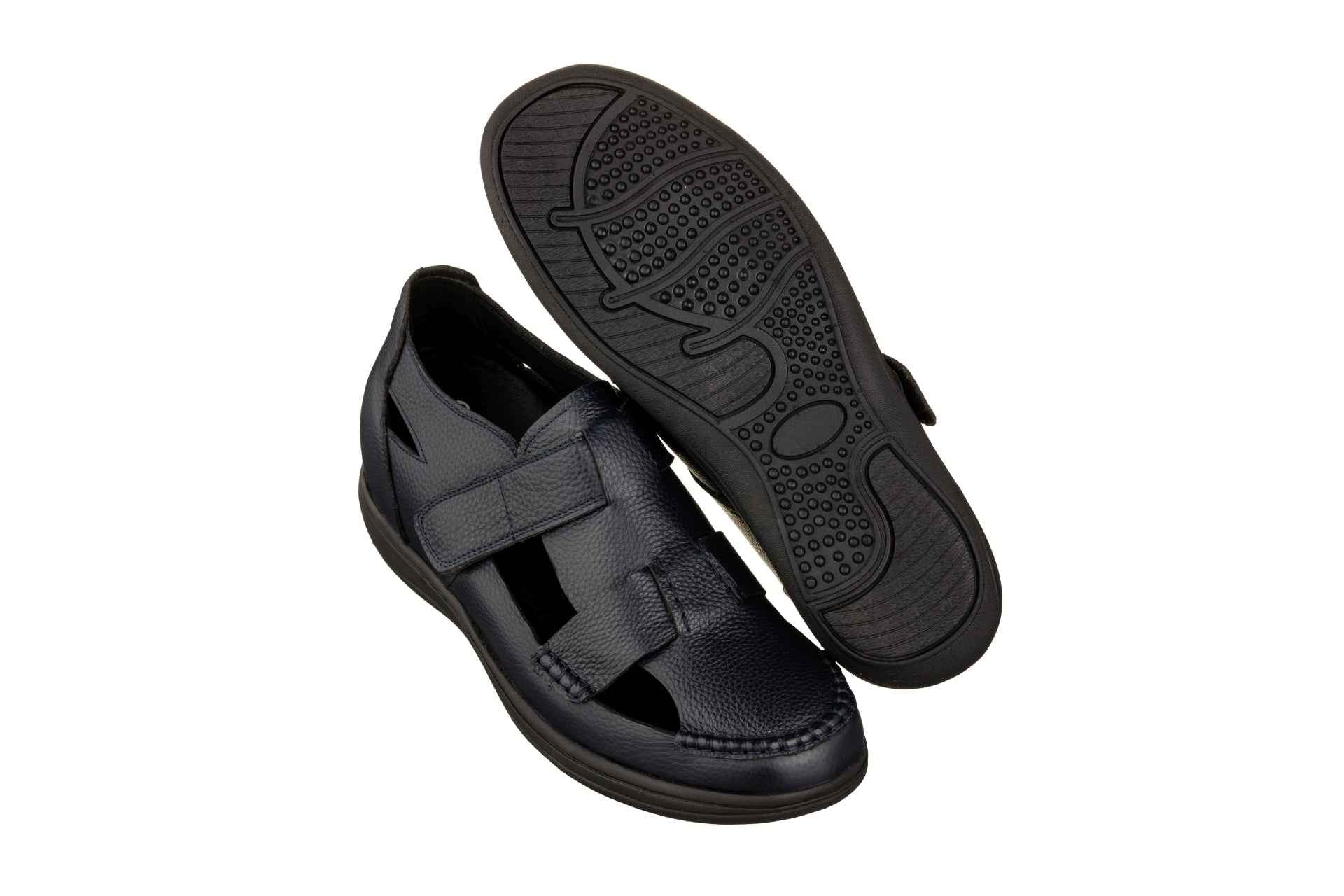 CALTO - K2663 - 3.2 Inches Taller (Navy) - Casual Fisherman Sandal