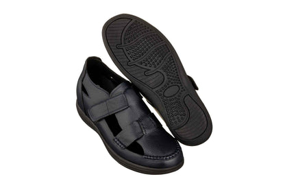 CALTO - K2663 - 3.2 Inches Taller (Navy) - Casual Fisherman Sandal