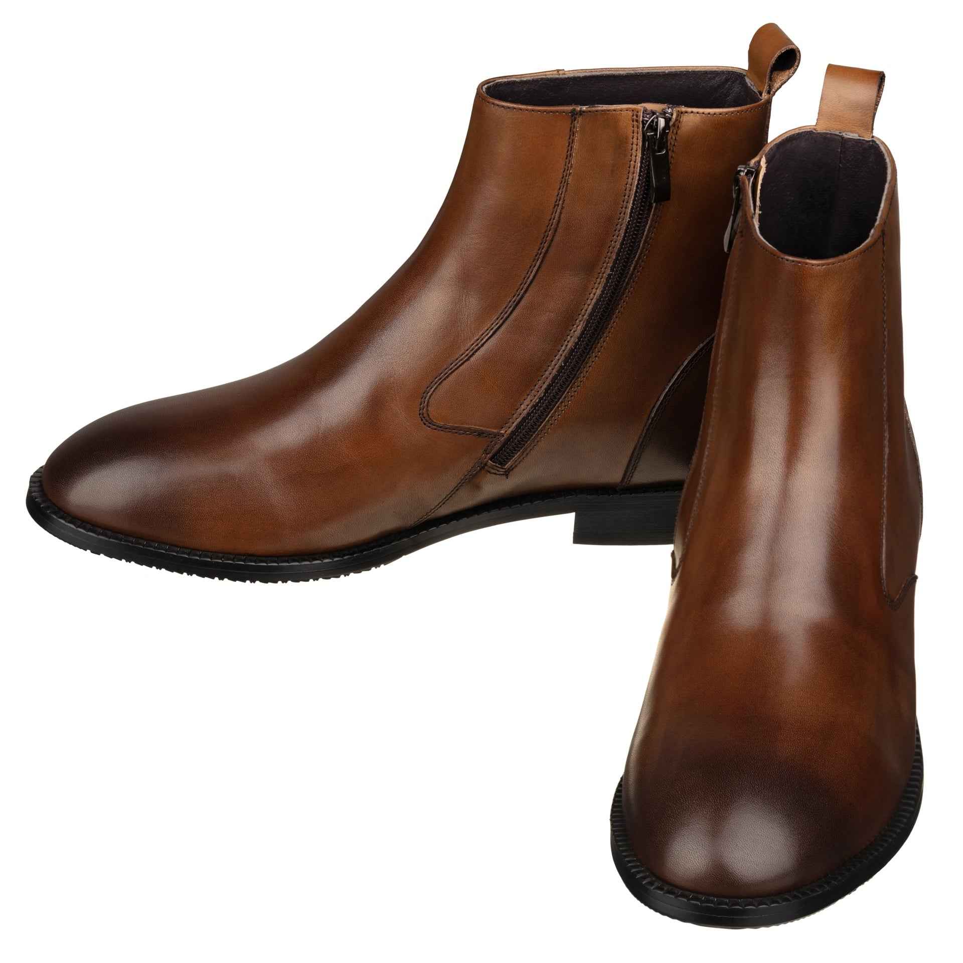 TOTO - K33093 - 2.6 Inches Taller (Coffee Brown) - Zipper Boot Tallmenshoes.com