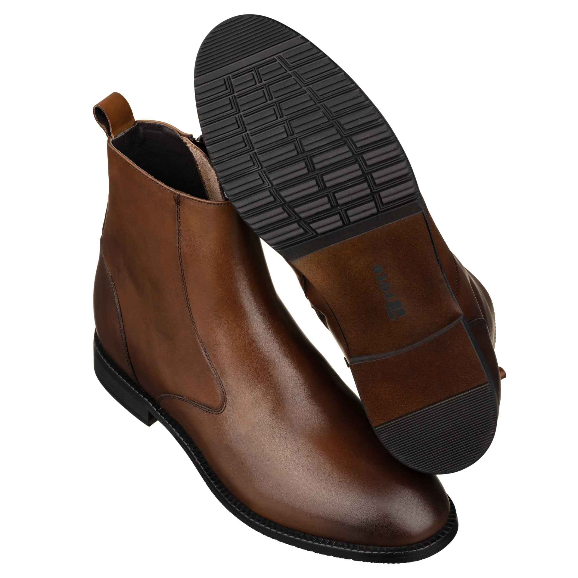 TOTO - K33093 - 2.6 Inches Taller (Coffee Brown) - Zipper Boot Tallmenshoes.com
