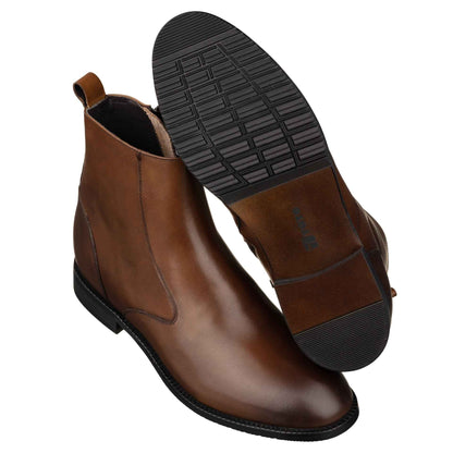 TOTO - K33093 - 2.6 Inches Taller (Coffee Brown) - Zipper Boot Tallmenshoes.com