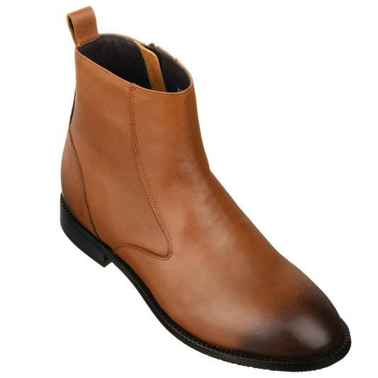 TOTO - K33094 - 2.6 Inches Taller (Light Brown) - Zipper Boot Tallmenshoes.com