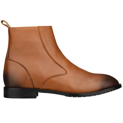 TOTO - K33094 - 2.6 Inches Taller (Light Brown) - Zipper Boot Tallmenshoes.com