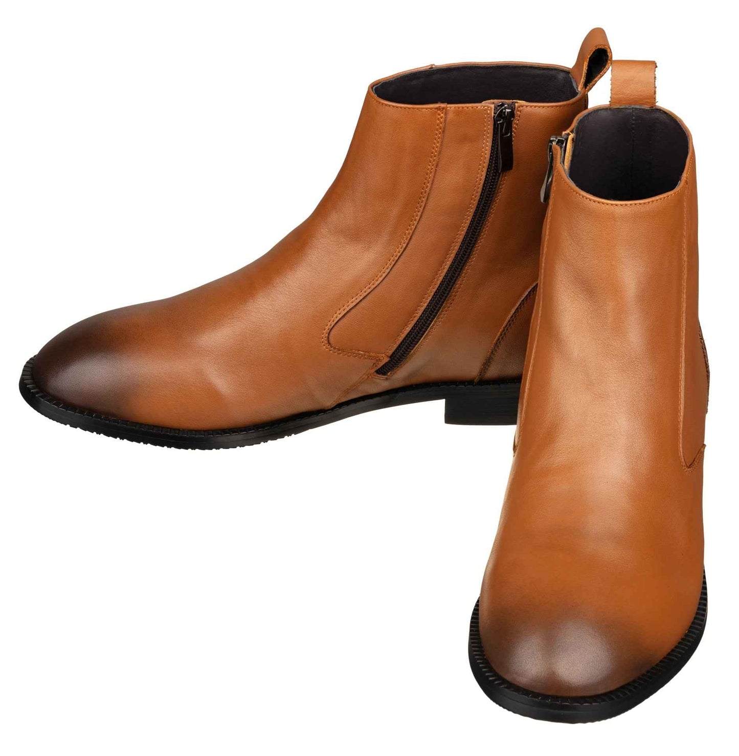TOTO - K33094 - 2.6 Inches Taller (Light Brown) - Zipper Boot Tallmenshoes.com