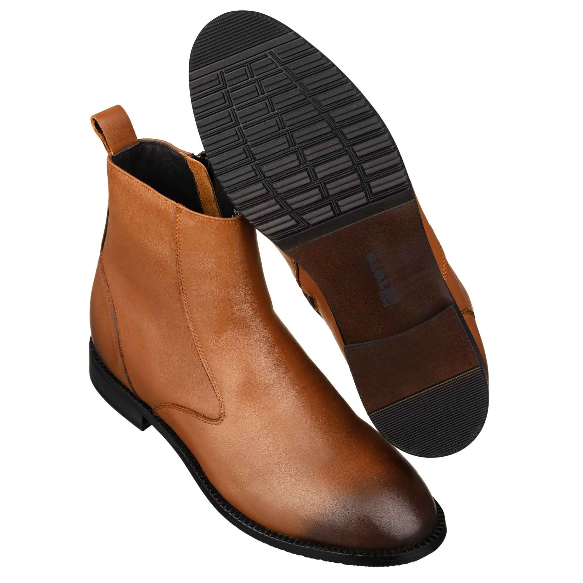TOTO - K33094 - 2.6 Inches Taller (Light Brown) - Zipper Boot Tallmenshoes.com