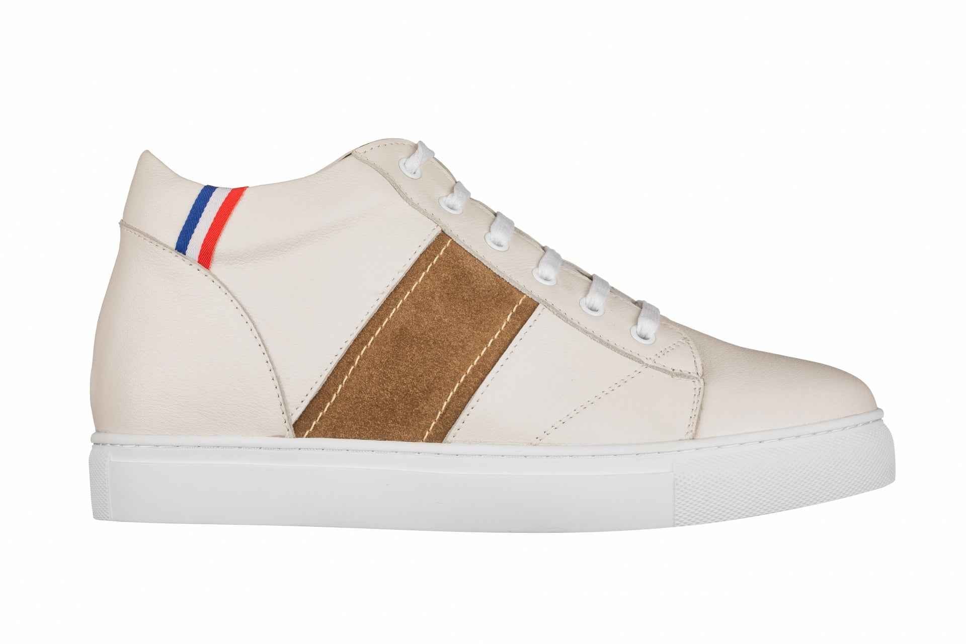 CALTO - K53101 - 2.8 Inches Taller (Beige White) Tallmenshoes.com