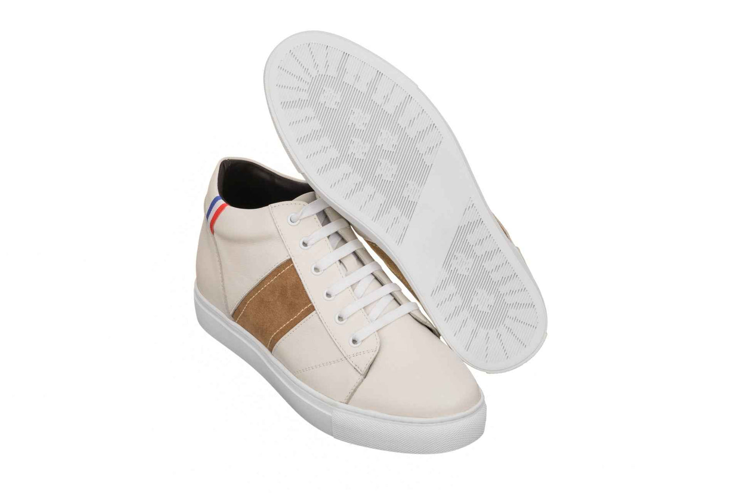 CALTO - K53101 - 2.8 Inches Taller (Beige White) Tallmenshoes.com