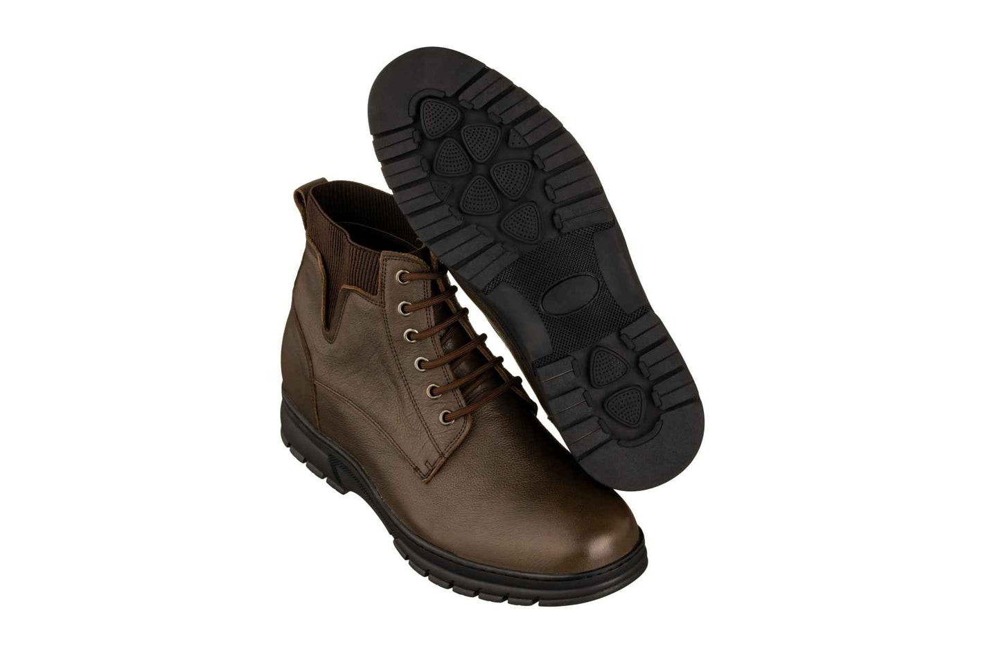 TOTO - K84016 - 2.8 Inches Taller (Chocolate Brown) - High Top Work Boots Tallmenshoes.com