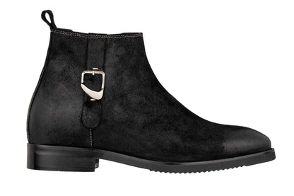 TOTO - K92081 - 3 Inches Taller (Nubuck Black) - Chelsea Ankle Boots Tallmenshoes.com