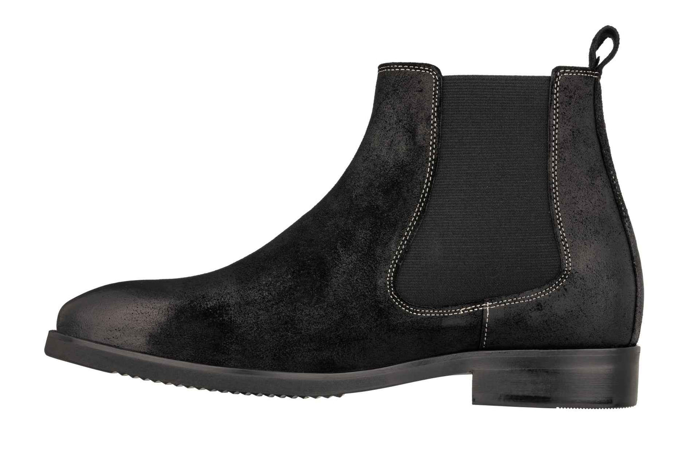 TOTO - K92081 - 3 Inches Taller (Nubuck Black) - Chelsea Ankle Boots Tallmenshoes.com