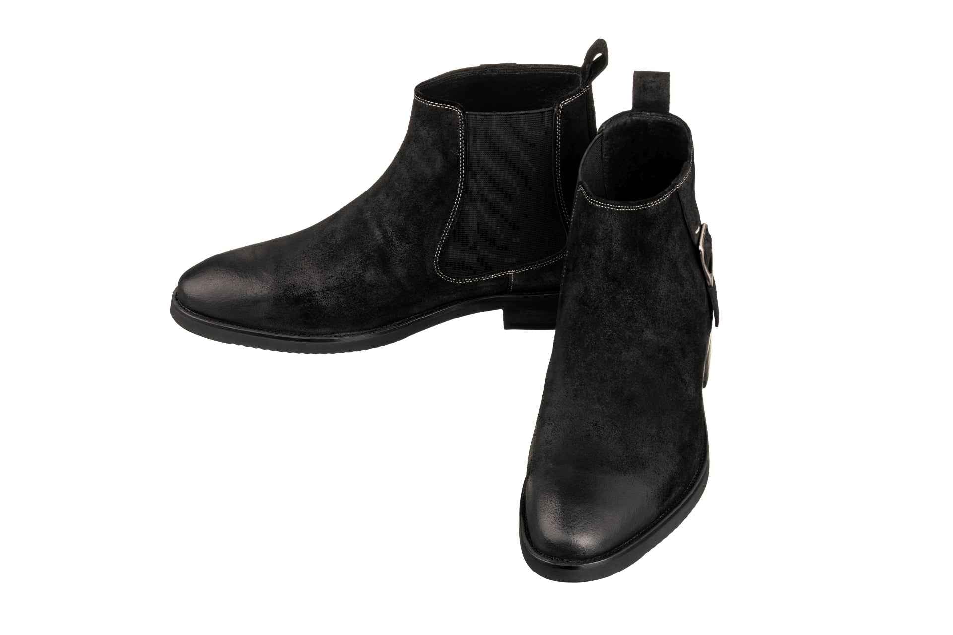TOTO - K92081 - 3 Inches Taller (Nubuck Black) - Chelsea Ankle Boots Tallmenshoes.com