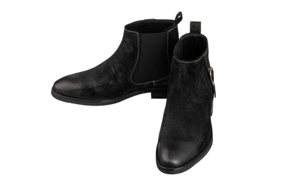 TOTO - K92081 - 3 Inches Taller (Nubuck Black) - Chelsea Ankle Boots Tallmenshoes.com