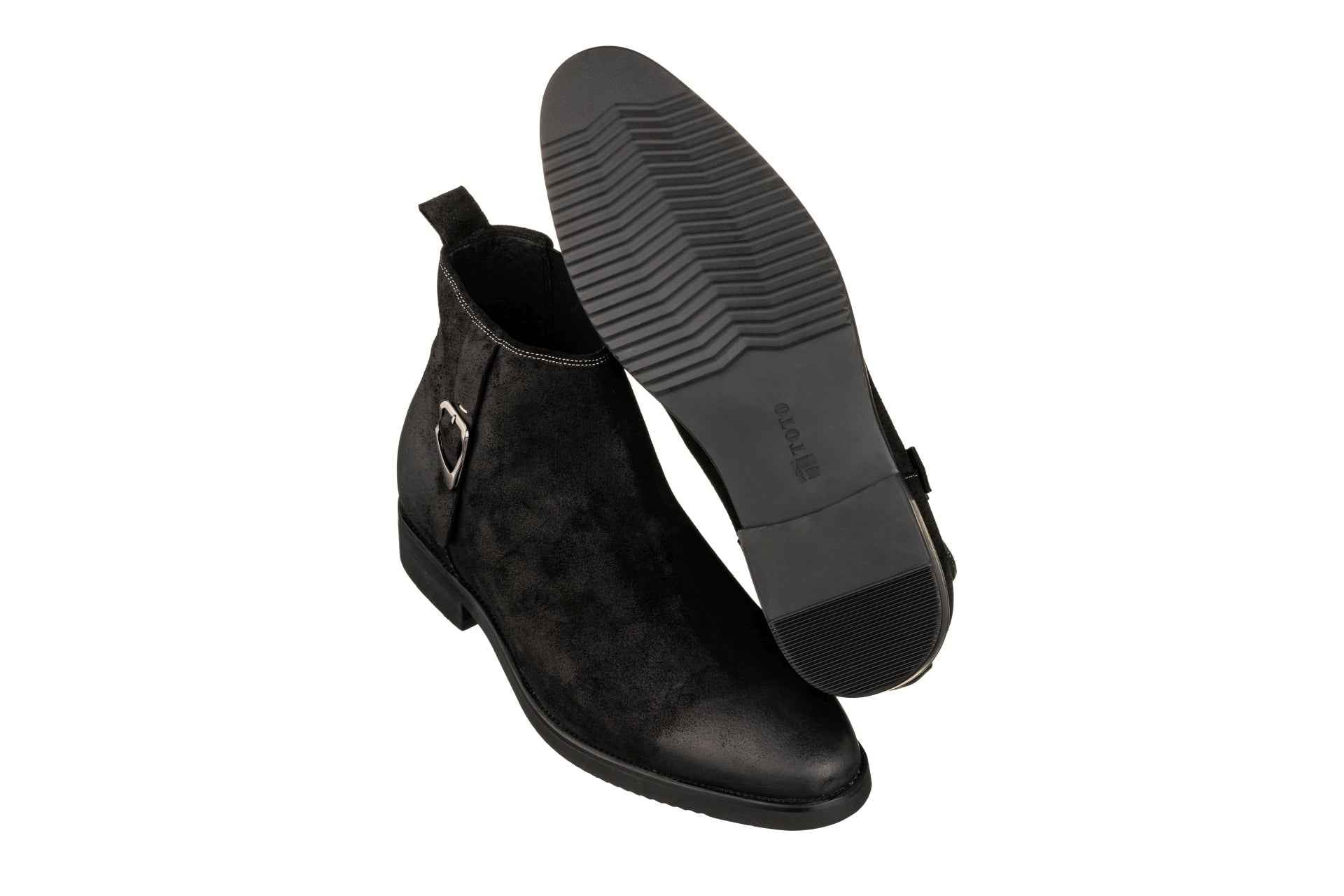 TOTO - K92081 - 3 Inches Taller (Nubuck Black) - Chelsea Ankle Boots Tallmenshoes.com