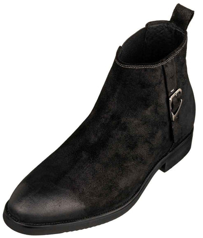 TOTO - K92081 - 3 Inches Taller (Nubuck Black) - Chelsea Ankle Boots Tallmenshoes.com