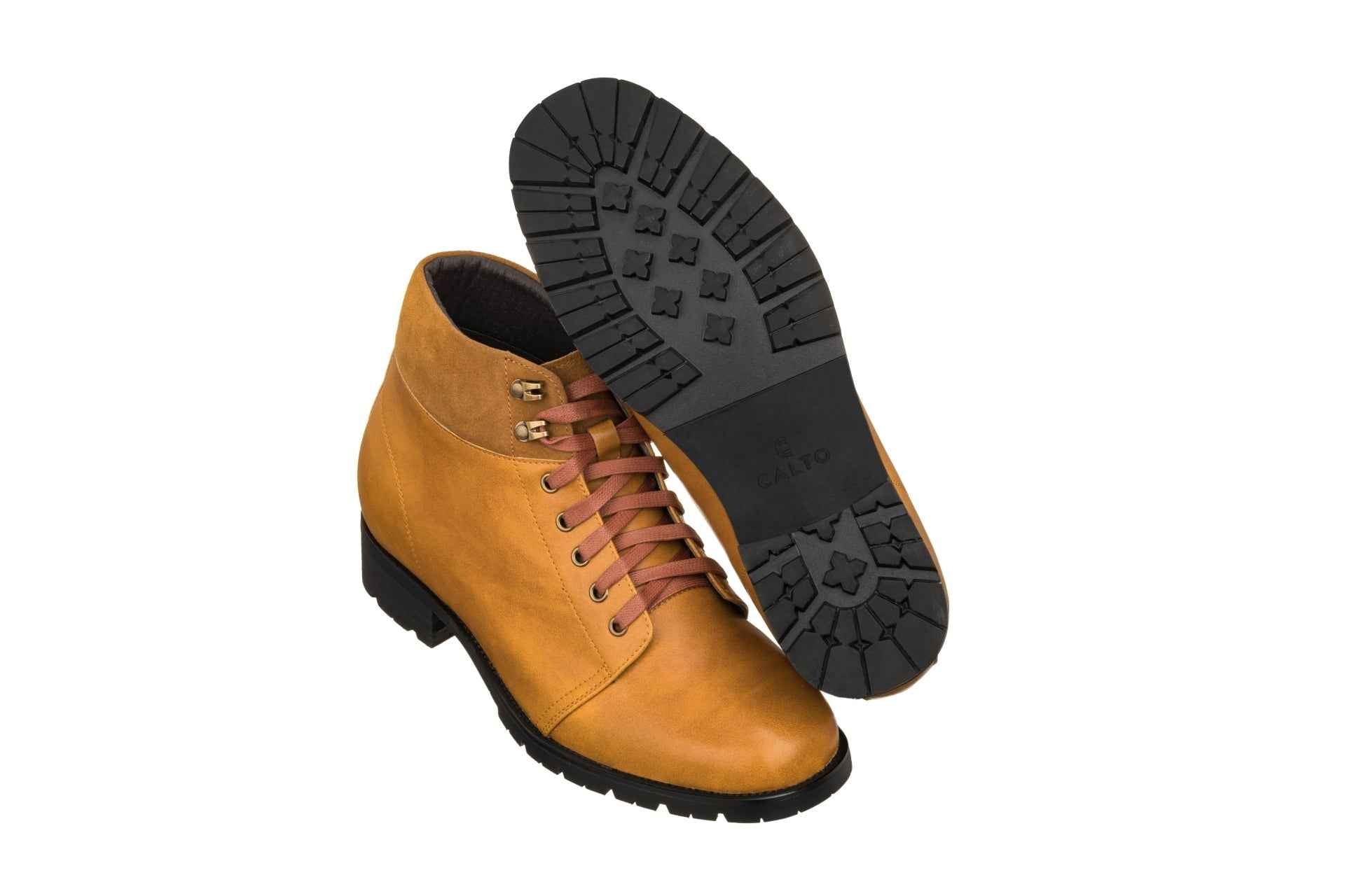 CALTO - K9361 - 3.3 Inches Taller (Brown) Tallmenshoes.com