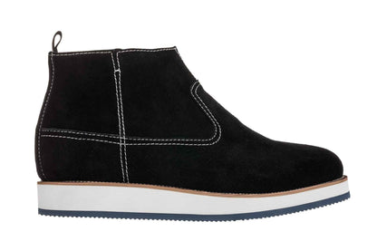 CALTO - Y30021 - 3 Inches Taller (Nubuck Black) - Zipper Boots Tallmenshoes.com