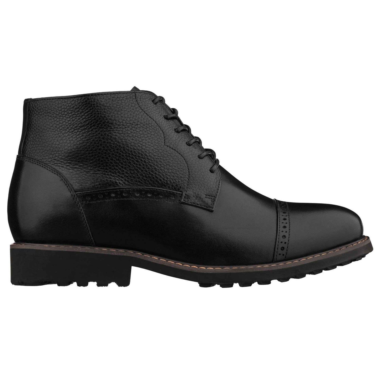 CALTO - Y41083 - 3.2 Inches Taller (Black) - Lace Up Casual Boots Tallmenshoes.com