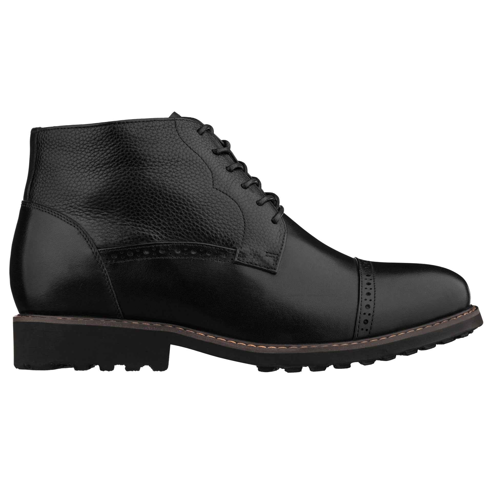 CALTO - Y41083 - 3.2 Inches Taller (Black) - Lace Up Casual Boots Tallmenshoes.com