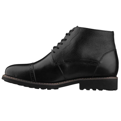 CALTO - Y41083 - 3.2 Inches Taller (Black) - Lace Up Casual Boots Tallmenshoes.com