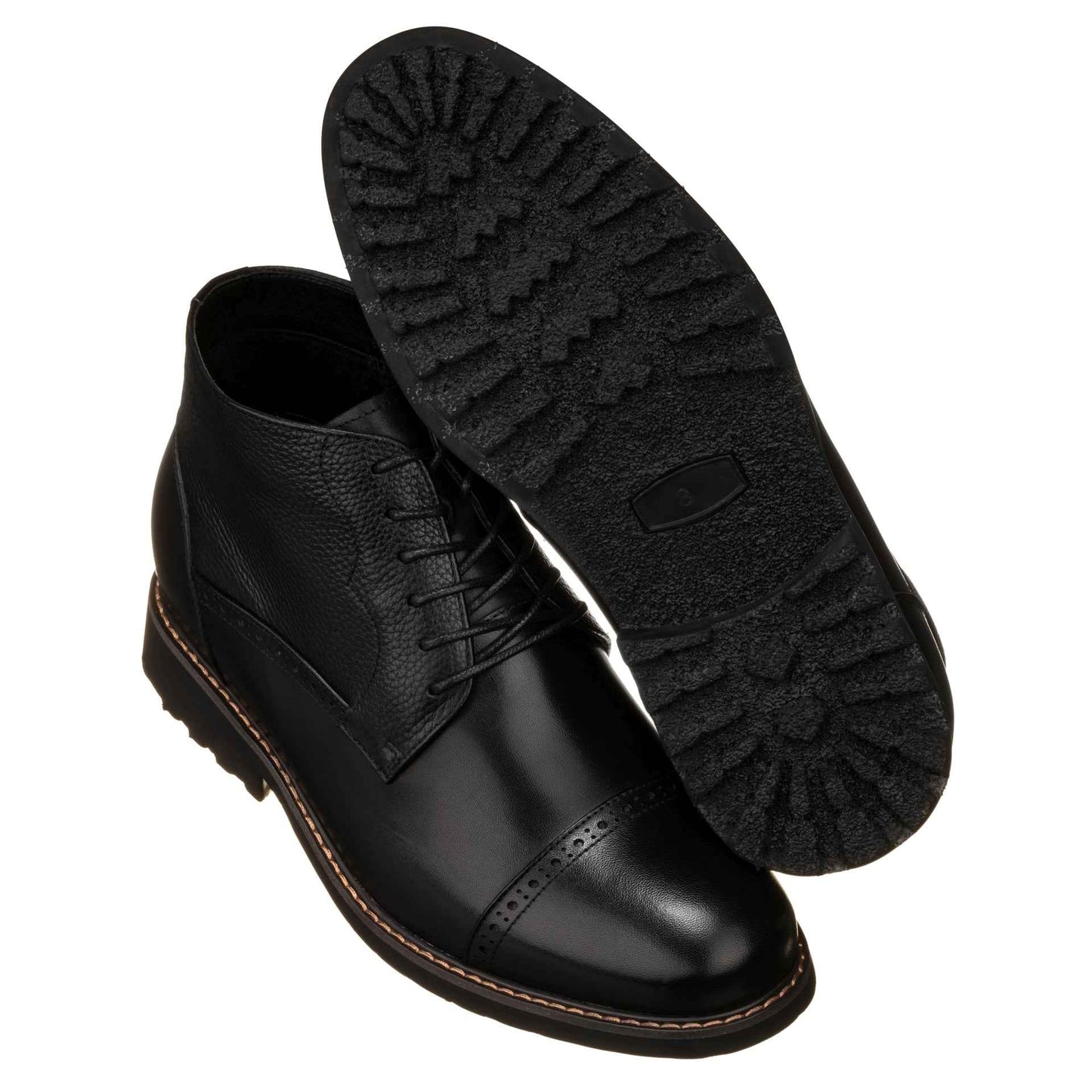 CALTO - Y41083 - 3.2 Inches Taller (Black) - Lace Up Casual Boots Tallmenshoes.com