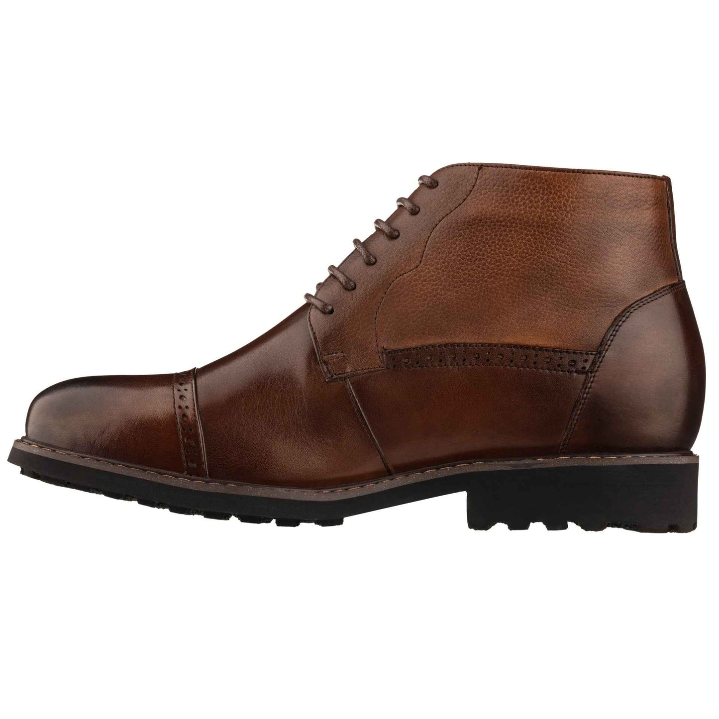 CALTO - Y41084 - 3.2 Inches Taller (Coffee Brown) - Lace Up Casual Boots Tallmenshoes.com