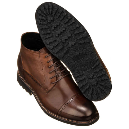 CALTO - Y41084 - 3.2 Inches Taller (Coffee Brown) - Lace Up Casual Boots Tallmenshoes.com