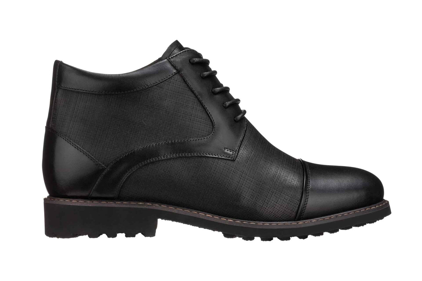 TOTO - Y41088 - 3.2 Inches Black Leather Boots Tallmenshoes.com