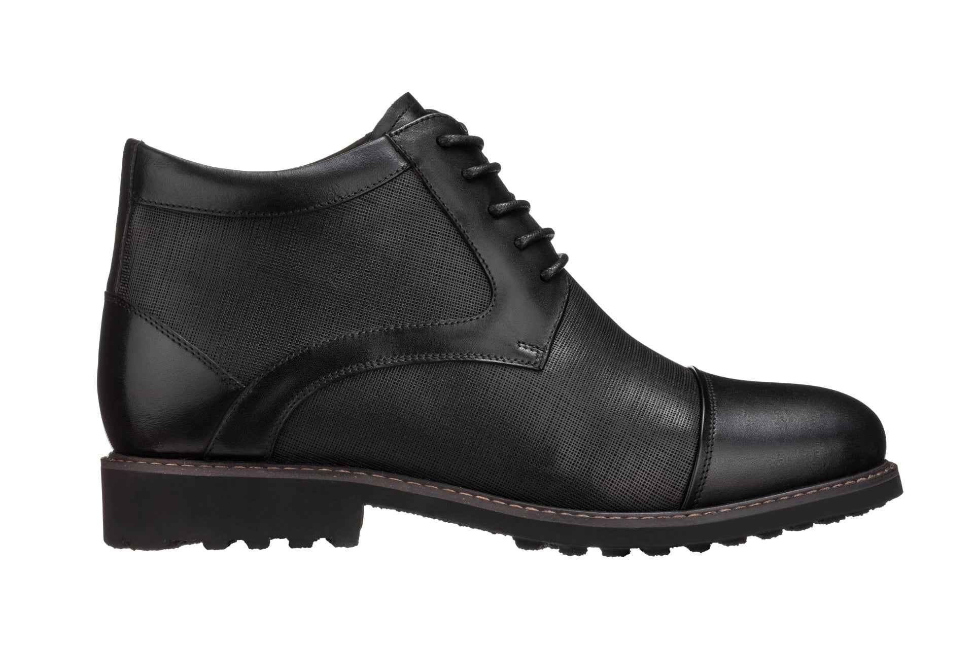 TOTO - Y41088 - 3.2 Inches Black Leather Boots Tallmenshoes.com