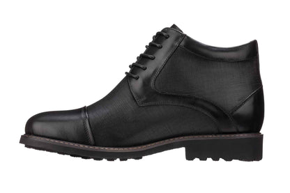TOTO - Y41088 - 3.2 Inches Black Leather Boots Tallmenshoes.com
