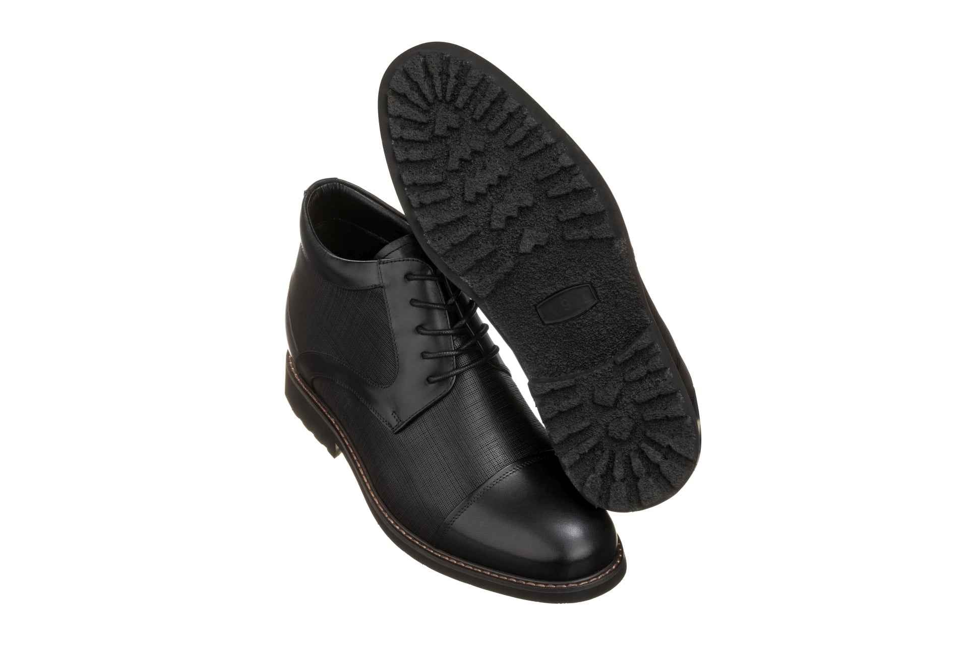 TOTO - Y41088 - 3.2 Inches Black Leather Boots Tallmenshoes.com