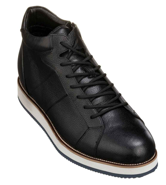CALTO - Y6020 - 3 Inches Taller Zipper Boots (Black) Tallmenshoes.com