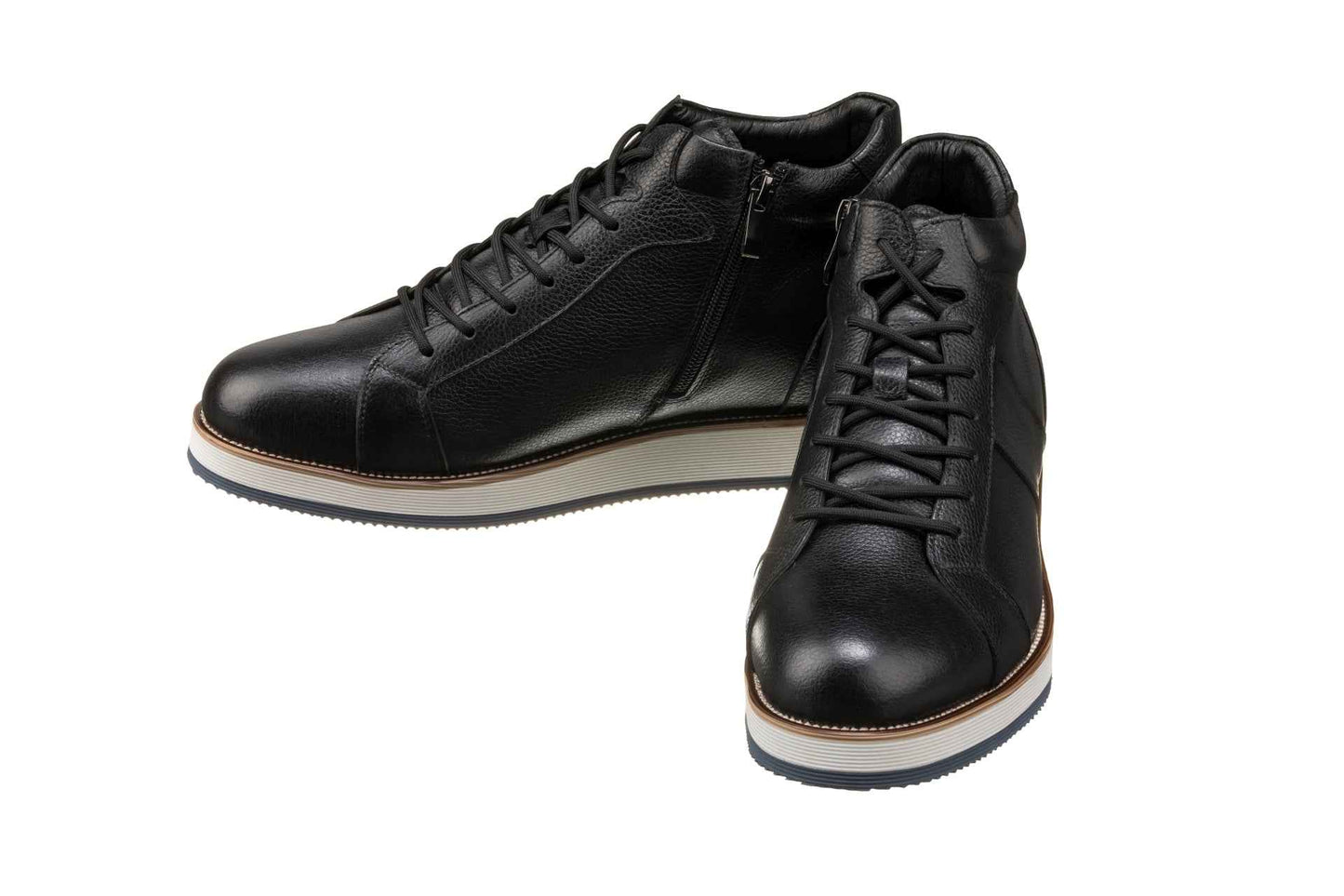 CALTO - Y6020 - 3 Inches Taller Zipper Boots (Black) Tallmenshoes.com