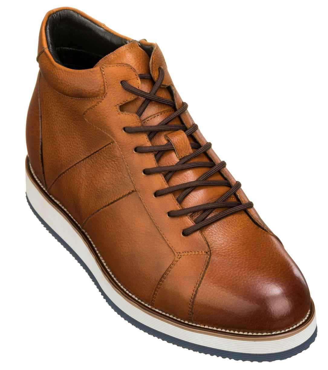 CALTO - Y6022 - 3 Inches Taller Zipper Boots (Tan) Tallmenshoes.com