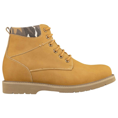 CALTO - YH7830 - 3.2 Inches (Khaki) - Nubuck Boots Tallmenshoes.com