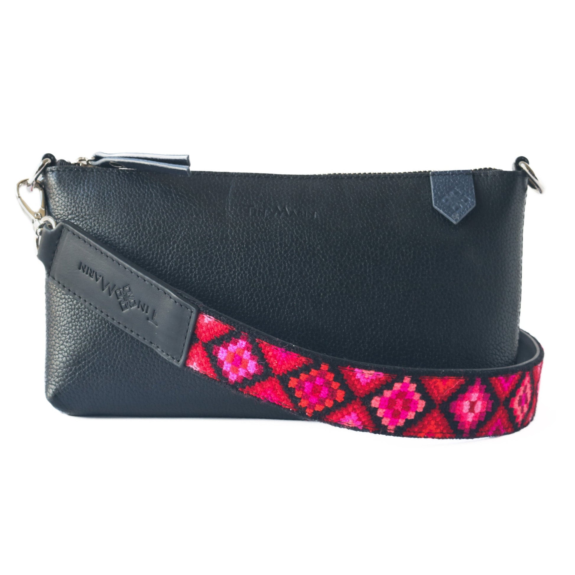 Mai Woven Bag Strap - Poppy with Leather Tin Marin Brand