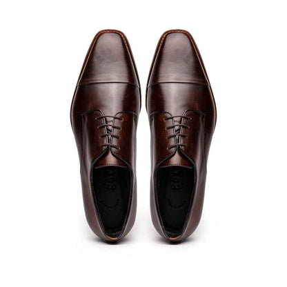 25-550-CST ENZO Italian Calfskin Cap Toe Chestnut